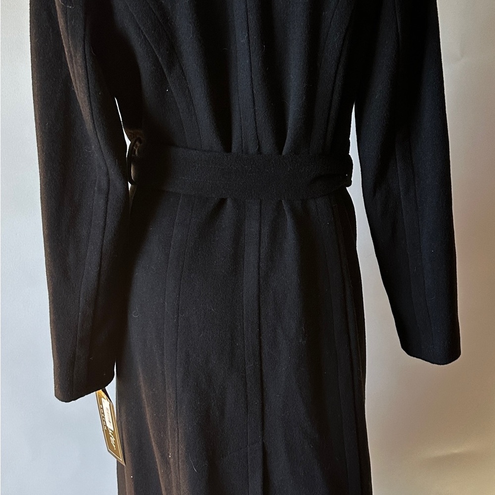 Forecaster of Boston Lambswool Black Belted Maxi Walker Coat Size 0 NWT - Picture 5 of 10